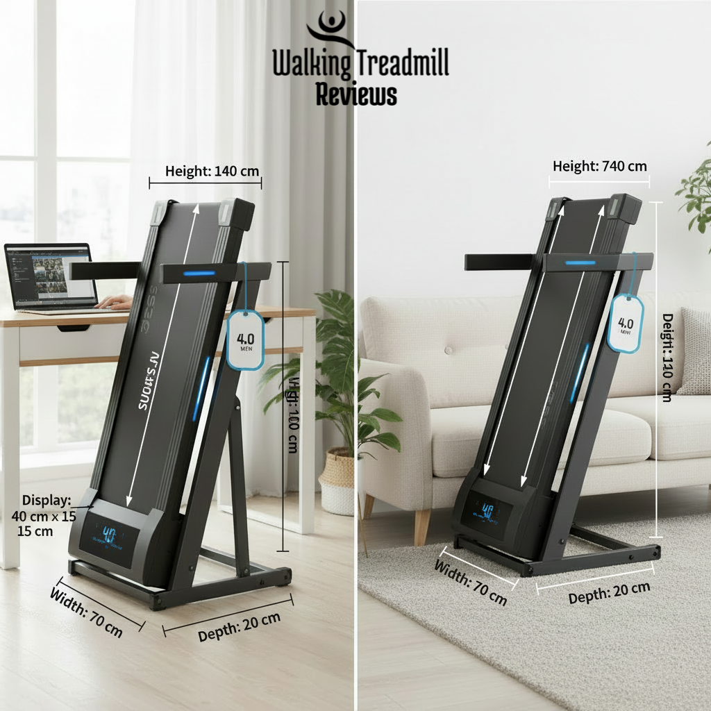 Dimension and Storability of umay portable treadmill