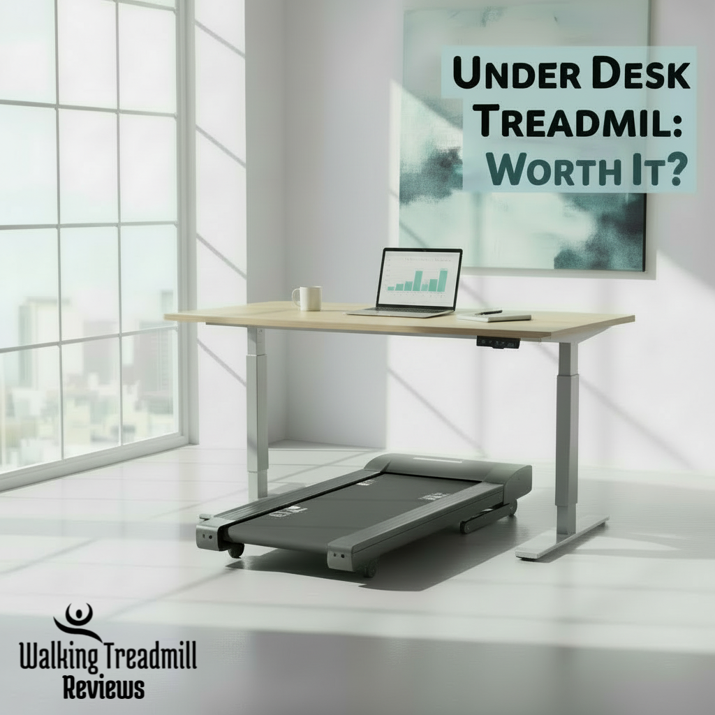 feature image of under desk treadmill worth it