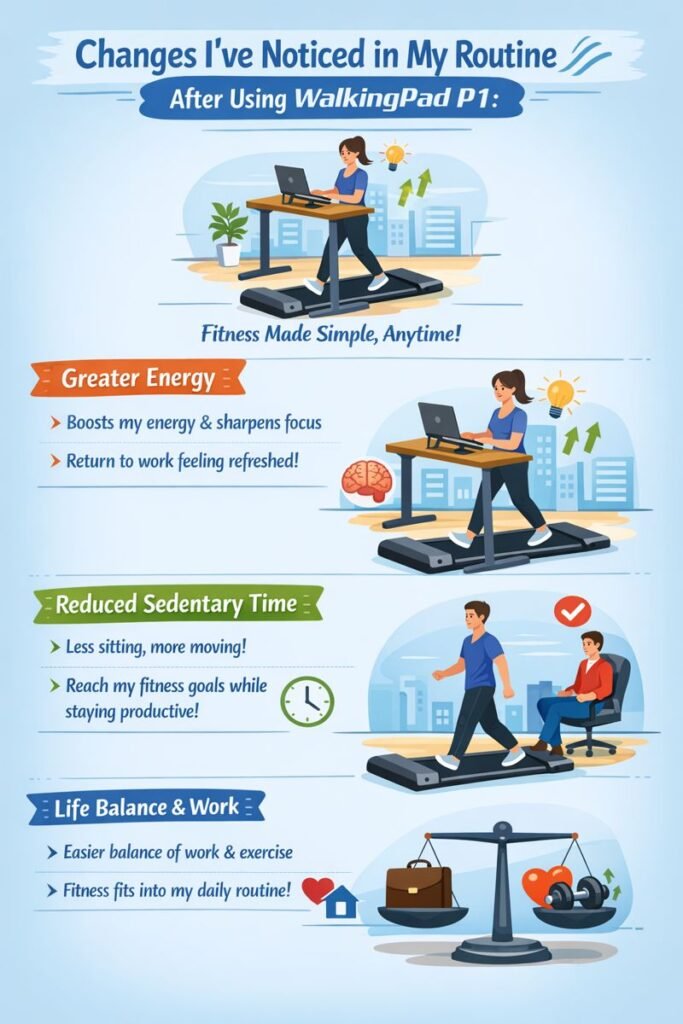 Infographic image using WalkingPad P1 Foldable Treadmill