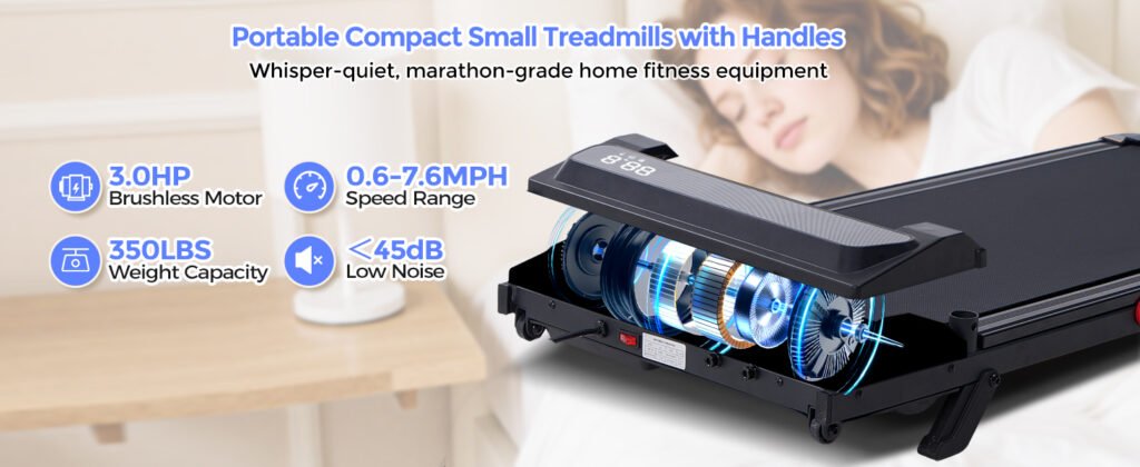 Portable small treadmill for home