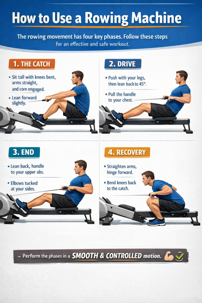 Rowing machine guidance infographic image
