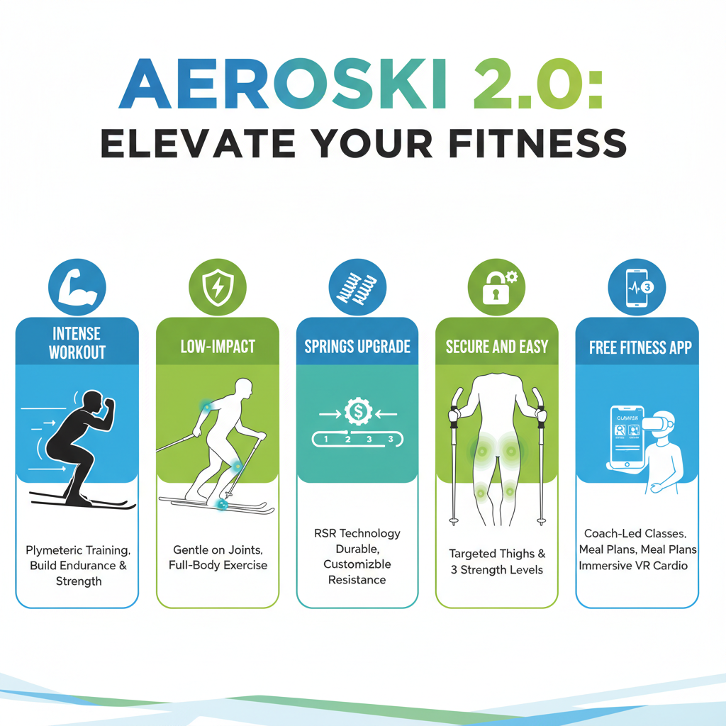 Aeroski nfographic image/Aeroski 2.0 Ski Fitness Workout Machine