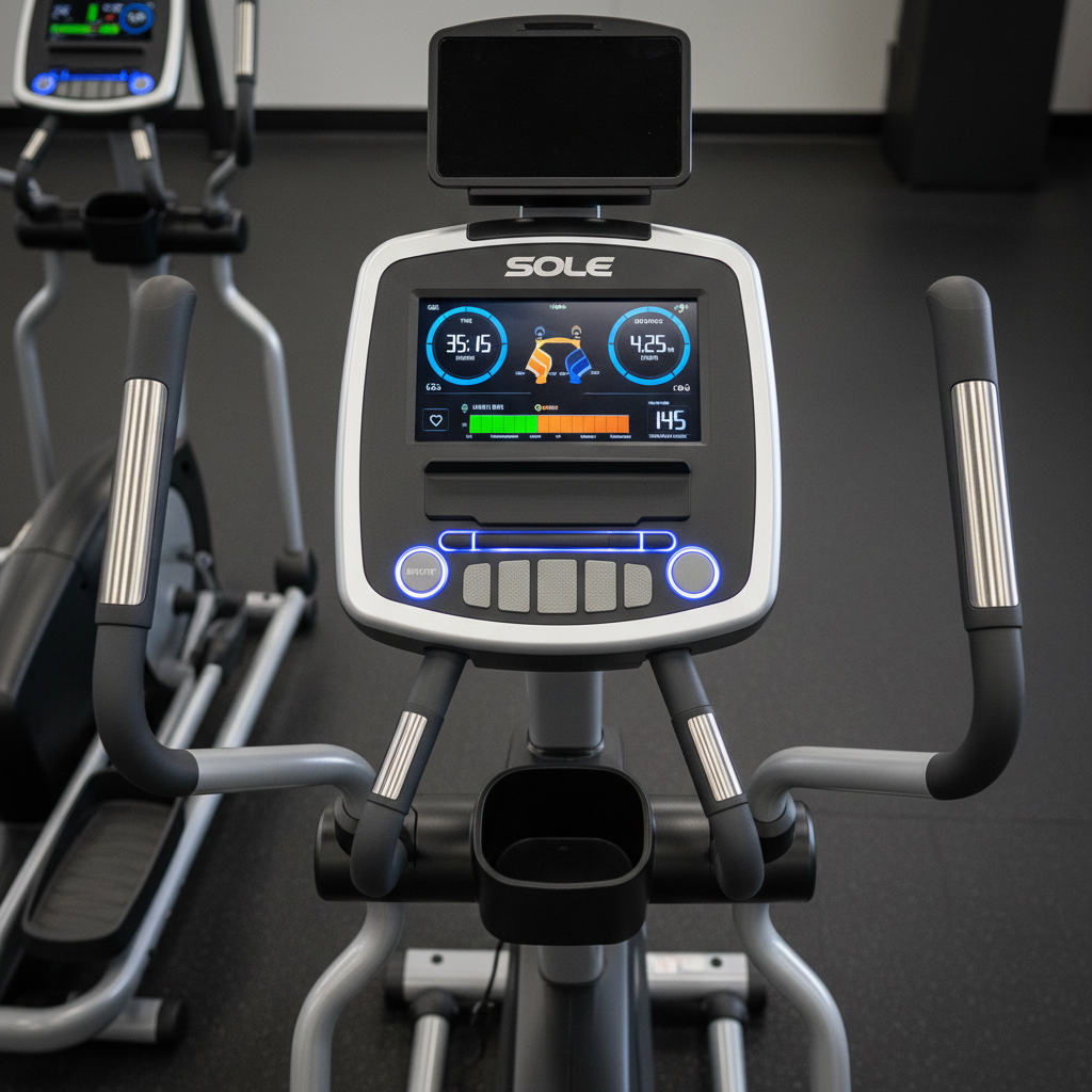 Console of Sole fitness e95S elliptical machine