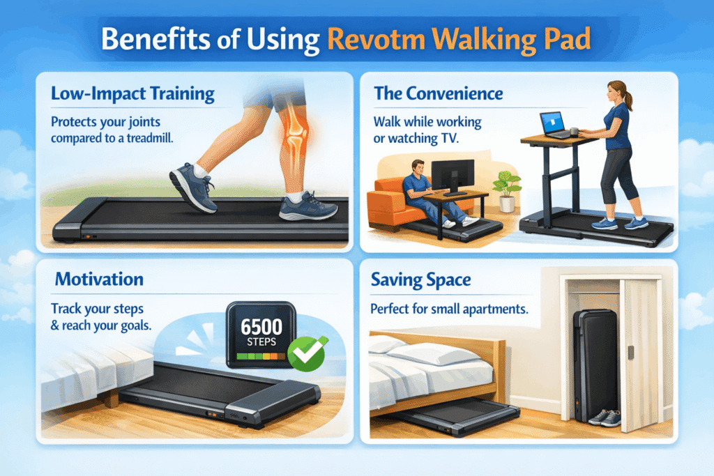 Key Features/Infographic/Revotm Walking Pad Product Info & Reviews