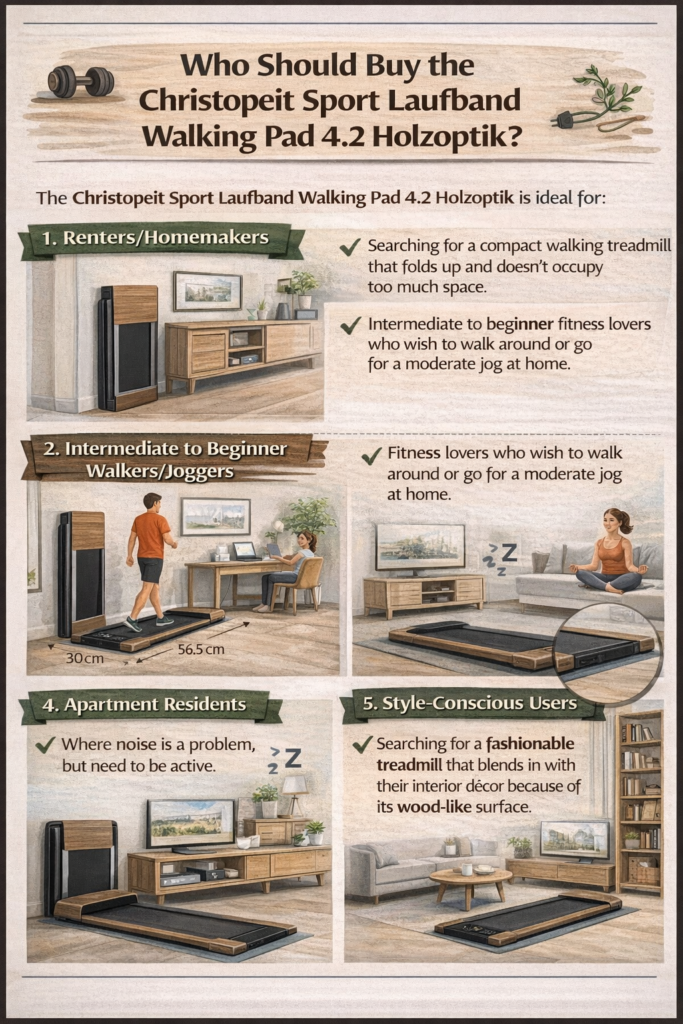 Christopeit Sport Laufband Walking Pad 4.2 Holzoptik