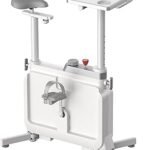 KINGSMITH Exercise Bike with Desk, Adjustable Resistance, All-in-one Under Desk Bike, Stationary Bike Indoor Workstation 264 LBS Heavy Duty