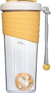 Shaker Bottle for Protein Mixes,24 oz,Protein Shaker Bottles with Whisk Ball, Mixer Bottle, Protein Bottle,Portable Pre Workout Whey Protein Drink Shaker Cup,Yellow