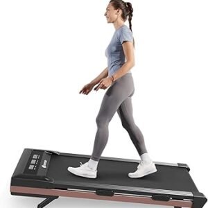 DeerRun Walking Pad Treadmill with Incline, 12% Auto Incline Under Desk Treadmill, 3.0 HP, 300 lb Capacity, Portable Treadmill for Home Office, Remote & App Control