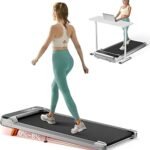 Abonow Walking Pad, Under Desk Treadmill with Incline for Home Office 2.5HP Portable Walking Treadmill with 265 Lbs Weight Capacity Walking Machine, Remote Control, LED Display