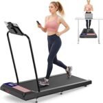 Walking Treadmill Pad with Handle Bar, Silent Fitness Equipment, Treadmill with 4-in-1 Modes, Easy Assembly, Portable Home Gym Equipment