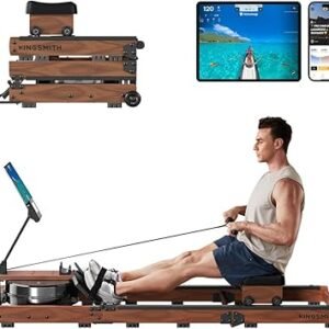 KINGSMITH Rowing Machines for Home Foldable, Compact Row Machine, 400LB & 350LB Weight Capacity, Folding Rower Machine with Adjustable Resistance, Data Monitor, App Supported