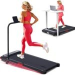 Walking Pad Treadmill with Incline, 3.0HP Portable Mini Walking Pad Treadmill with Handle Bar, 0.6-7.6MPH Small Under Desk Treadmill for Home Small Spaces, 350LBS Electric Treadmills with Handles