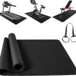Treadmill Mat,Bike Mat,Stationary Bike Mat,Foldable Treadmill Mat for Hardwood Floors,Under Exercise Bike Trainer Pad for Indoor Gym Equipment Hardwood Floor Carpet Protector