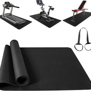 Treadmill Mat,Bike Mat,Stationary Bike Mat,Foldable Treadmill Mat for Hardwood Floors,Under Exercise Bike Trainer Pad for Indoor Gym Equipment Hardwood Floor Carpet Protector