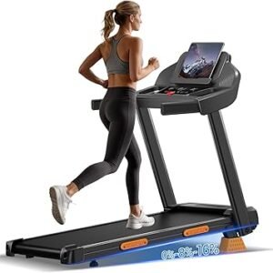 16% Treadmills for Home with Handle, 3 in 1 Portable Treadmill with Incline, Foldable Treadmill with Three Screen, 12 Preset Programs, 400LBS