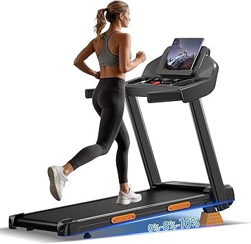 16% Treadmills for Home with Handle, 3 in 1 Portable Treadmill with Incline, Foldable Treadmill with Three Screen, 12 Preset Programs, 400LBS