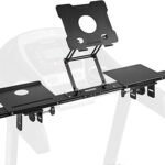 INMAKER Treadmill Desk Attachment, Universal Treadmill Laptop Holder Adjustble Height Width, Aluminum Laptop Stand for Treadmill with Tray Black