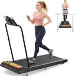 Walking Treadmill Pad with Handle Bar, Silent Fitness Equipment, Treadmill with 4-in-1 Modes, Easy Assembly, Portable Home Gym Equipment