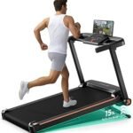 YUEJIQI 3220S Treadmills for Home, 15% Auto Incline, 3.5HP Quiet Brushless, 300Lbs Capacity, 16"x42" Wide Running Belt, Max 8.5 MPH, One-Touch Folding Treadmill with Bluetooth APP & Pulse Monitor