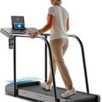 Yesoul Walking Treadmill for Seniors with Long Handrails – 4 Major Safety Protections, Emergency Stop Button, Treadmill for Home 300 lbs Capacity, Recovery Walking Machine with LED Display