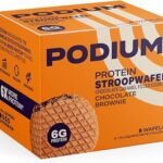 PODIUM Protein Stroopwafel, Chocolate Brownie, Pre & Post Workout Snack, Box of 8 Wafels