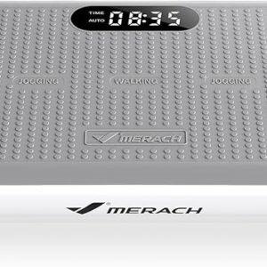 MERACH Vibration Plate Exercise Machine, Vibration Plate 440 Lbs Capacity, Bluetooth and Silicone Pedal, Stimulate Deep Fat, Vibration Plate for Lymphatic Drainage, Vibrating for Weight Loss
