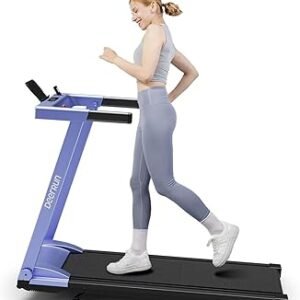 DeerRun Foldable Treadmill for Home with 6% Manual Incline & Handlebar, Compact Folding Walking Pad Treadmill for Walking, Jogging & Running, 0.6-7.5 MPH, 300 lb Capacity, App & Remote Control