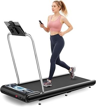 Walking Treadmill Pad with Handle Bar, Silent Fitness Equipment, Treadmill with 4-in-1 Modes, Easy Assembly, Portable Home Gym Equipment
