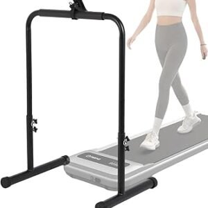 Handle Bar for Walking Pad Only, 23.6 Inch Wide Walking Pad Handle Bar with Phone Holder, Comfortable Grip Treadmill Bar to Hold, 31.1in-39.37in Height Adjustable Treadmill Handlebar Attachment