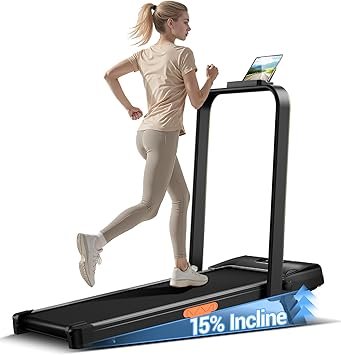 CURSOR FITNESS Walking Pad with 15% Incline 0.6-6.2MPH Foldable Portable Treadmill 2.5HP Compact Walking Pad for Home Small Space 300LBS with Remote Control