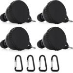 2 Pcs Protein Powder Container, Protein Powder Travel Container, Protein Powder Container to Go, Pre Workout/Gym Supplemen Keychain (Black, 4 * 50ml)