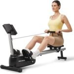 KINGSMITH Rowing Machines for Home Foldable, Compact Row Machine, 400LB & 350LB Weight Capacity, Folding Rower Machine with Adjustable Resistance, Data Monitor, App Supported