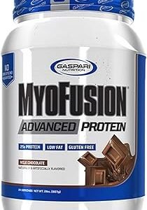 Gaspari Nutrition Myofusion Advanced Protein, Protein Blend with Whey Protein, Casein Protein and Isolate Protein, Low Fat and Gluten Free (2lbs, Chocolate)
