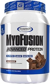 Gaspari Nutrition Myofusion Advanced Protein, Protein Blend with Whey Protein, Casein Protein and Isolate Protein, Low Fat and Gluten Free (2lbs, Chocolate)