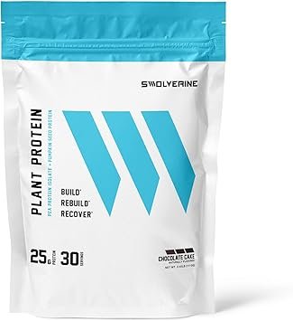 Swolverine Plant Protein | 100% Vegan, Plant-Based Protein Powder, Pea Protein Isolate, Pumpkin Seed Protein, 25G Protein, 30 Servings Chocolate Cake Flavor (Chocolate Cake)