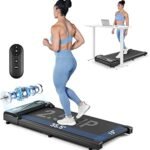 THERUN Walking Pad Treadmill Under Desk, Portable Mini Treadmill for Home/Office, Walking Pad Machine with 2.5HP and 265 lbs Weight Capacity Remote Control LED Display