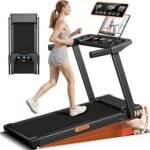16% Treadmills for Home, 3-in-1 Foldable Treadmill with Incline, Portable Treadmill with Handle, 3.0HP Quiet Walking Pad Treadmill, 12 Automatic Modes, Three Screen