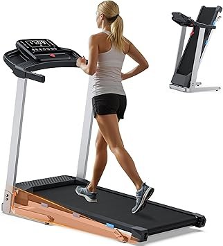 Cardirun Folding Treadmill with Incline, 3.5 HP Quiet Treadmills for Home with 400 lbs Weight Capacity, Incline Treadmill with Pulse Sensor and Bluetooth Speaker, LED Screen, App, Space-Saving Design