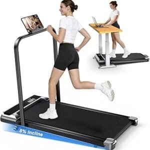 AoraPulse Portable Foldable Treadmills for Home, Small Folding Treadmill for Home Office with 300 LBS Capacity, Walking Running Exercise Electric Compact Treadmill with LED Display