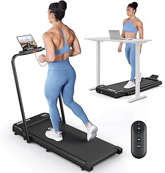 THERUN 2 in 1 Walking Pad with Handle Bar, Upgrade Walking Pad Treadmill for Home, Compact Treadmills with APP, Under Desk Treadmill with 10% Manual Incline, Portable Treadmill with Quiet Core
