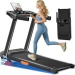 LONTEK 3-in-1 Foldable Treadmill with 15% Incline, Portable Treadmills for Home and Office, Folding Treadmill with Handles, 3.0HP Quiet Walking Pad with Three Screen Display, 300Lbs Capacity