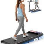 Walking Pad Treadmill with 5% Incline, Under Desk Treadmill for Home Office, 2.5HP Quiet Portable Walking Pad, 265 lbs Capacity, Compact Treadmill for Small Spaces with 15" x 35.4" Belt