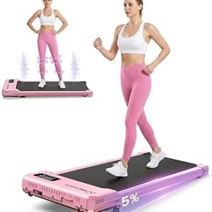 Small Walking Pad Treadmill with Incline - Under Desk Treadmill with Vibration Plate, 2.5HP Compact Portable Treadmills for Home Small Spaces, Office, Running Machine with Remote Control & LED Display