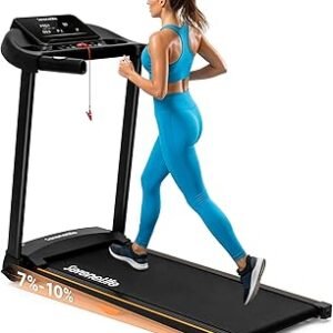SereneLife Treadmill with Incline & Handle Bars | Compact Portable Walking Pad & Treadmill for Home/Apartment | Wide Running Belt 40" x 16" | Includes Workout Trainer Program with Bluetooth App