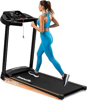 SereneLife Treadmill with Incline & Handle Bars | Compact Portable Walking Pad & Treadmill for Home/Apartment | Wide Running Belt 40" x 16" | Includes Workout Trainer Program with Bluetooth App