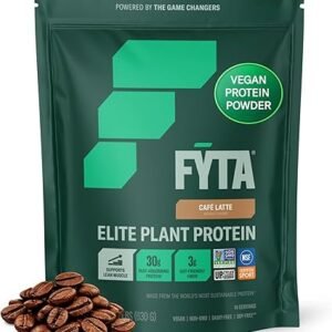 FYTA Vegan Protein Powder - Plant Based Protein Powder with Better Taste & Texture Than Whey Protein - 30g Non-GMO & Dairy Free Protein Powder Vegan - Protein Powder for Women & Men - Cafe Latte 630g