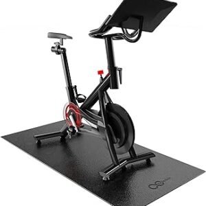 Cycleclub Bike Mat Compatible with Peloton Bike,Elliptical,Treadmill Mat, 6mm Thick, Under Exercise Bike Trainer Pad for Indoor Stationary Spin Bike Gym Equipment Hardwood Floor Carpet Protector