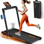 Treadmill with Speaker, 6-in-1 7.5MPH Foldable Treadmill for Home with App Compatible, Walking Pad with 10% Incline, LED Display, 3.0HP Brushless Drive, 350 LB Weight Capacity, 12 HIIT Programs