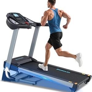BORGUSI Treadmill with 15% Auto Incline - 350 LBS Capacity, 3.5HP Electric Folding Treadmill Up to 10MPH Speed, Running Machine with 20" Wide Tread Belt & LCD Display for Home Use