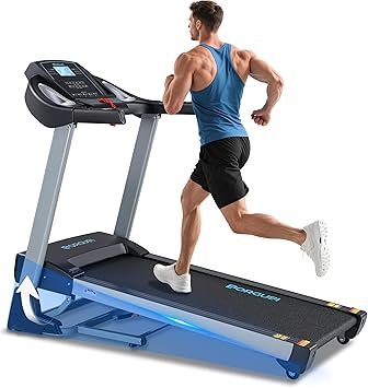 BORGUSI Treadmill with 15% Auto Incline - 350 LBS Capacity, 3.5HP Electric Folding Treadmill Up to 10MPH Speed, Running Machine with 20" Wide Tread Belt & LCD Display for Home Use